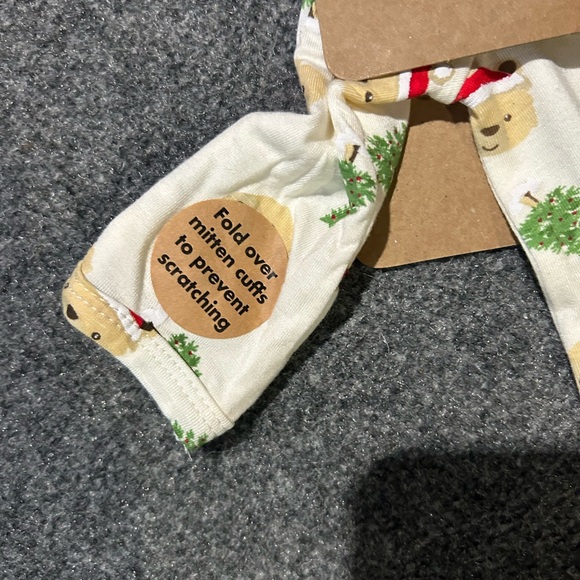 Baby Essentials Cream and Red Holiday One Piece - Picture 6 of 6